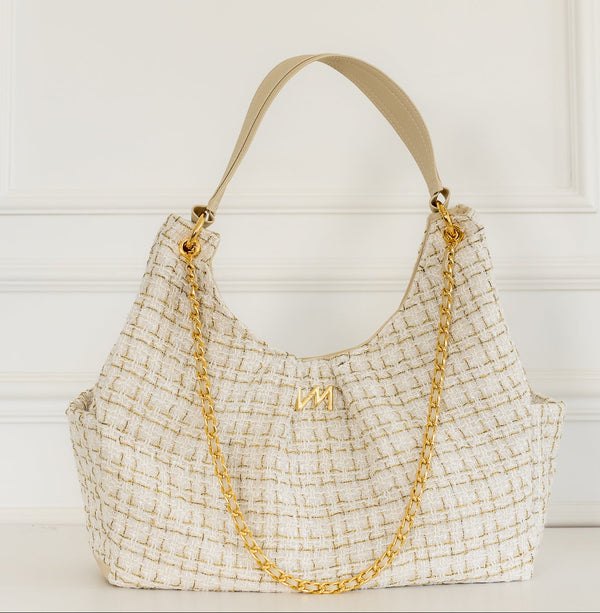 Bolsa Maternidade Madeleine Tweed Bege
