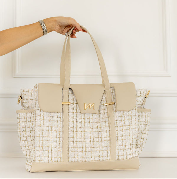 Bolsa Maternidade Cleo tweed bege