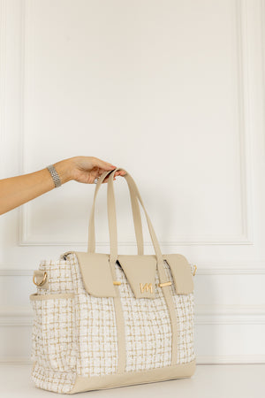 Bolsa Maternidade Cleo tweed bege