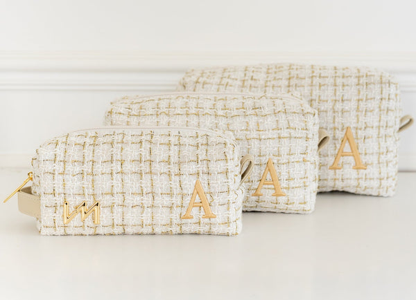 Kit Necessaire Tweed bege