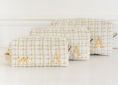 Kit Necessaire Tweed bege