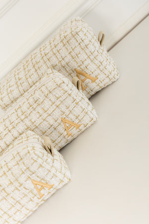Kit Necessaire Tweed bege