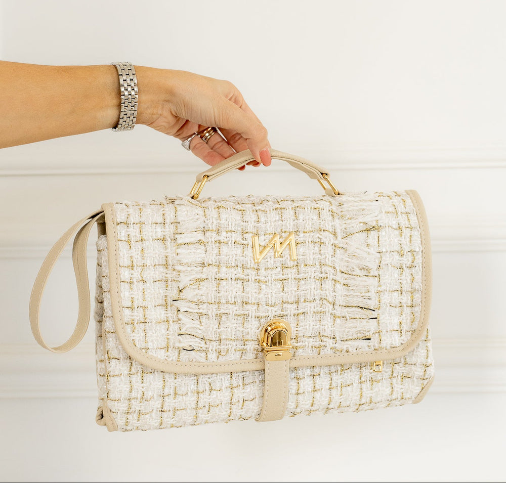 Trocador Portátil Tweed Bege