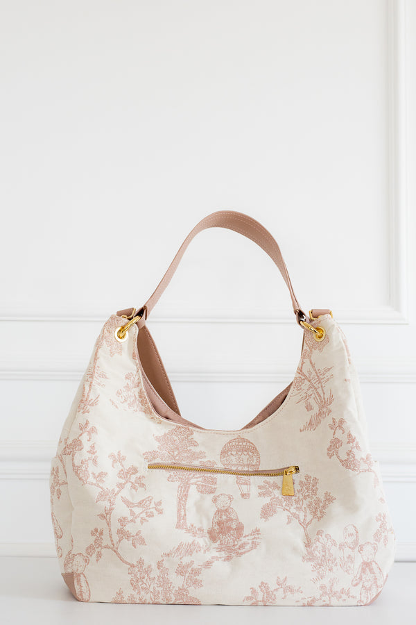 Kit Bolsas Maternidade Le Petit Rosé - Mala de rodinhas, Bolsa Madeleine, Mochila 2 em 1 e trocador portátil.