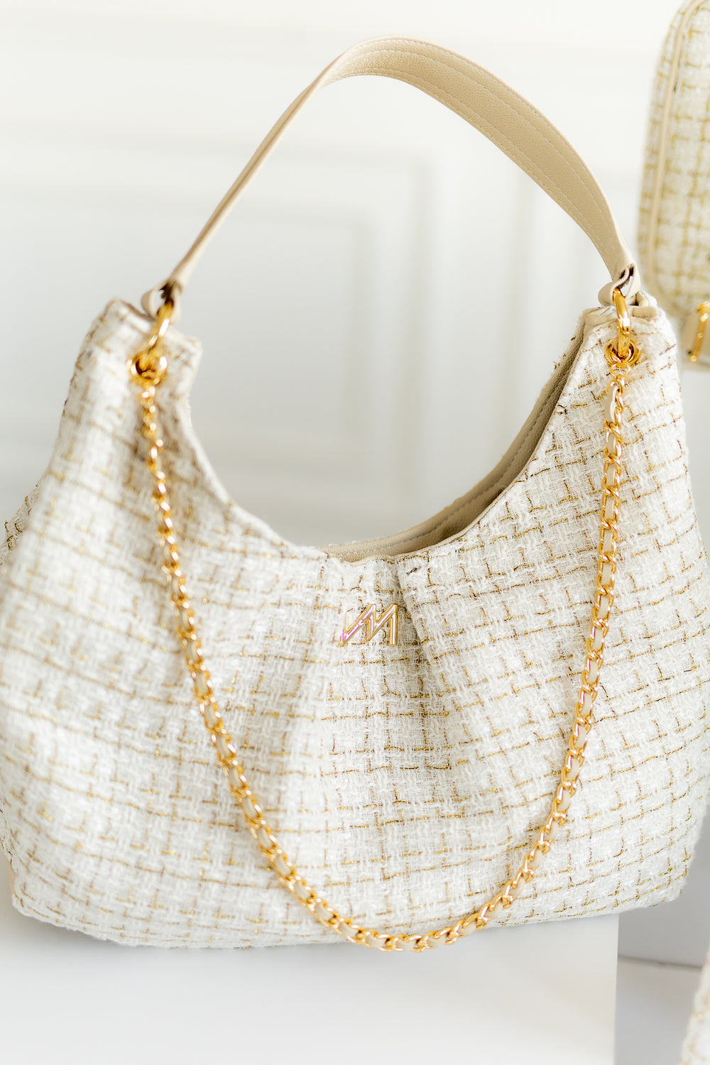 Bolsa Maternidade Madeleine Tweed Bege