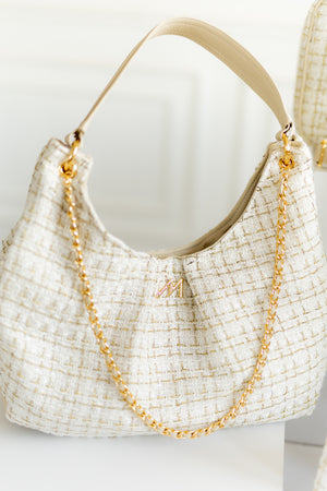 Bolsa Maternidade Madeleine Tweed Bege