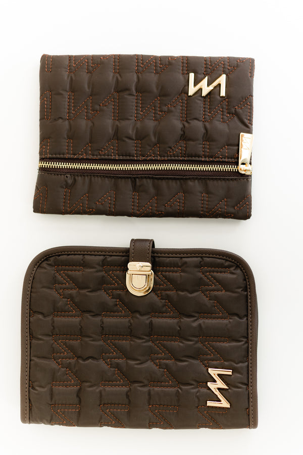 Kit Porta Documentos Urban Chic Marrom