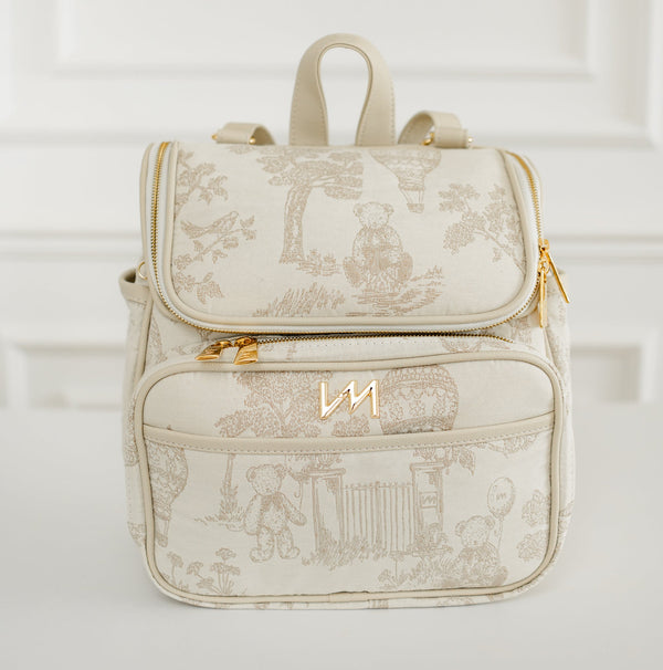 Kit Bolsas Maternidade Le Petit Bege - Mala de rodinhas, Mochila 2 em 1 e Frasqueira térmica