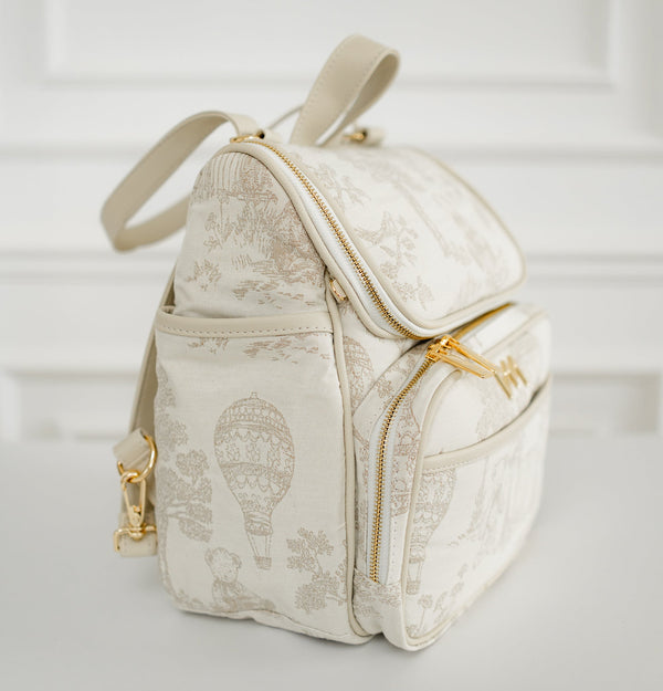 Kit Bolsas Maternidade Le Petit Bege - Mala de rodinhas, Mochila 2 em 1 e Frasqueira térmica