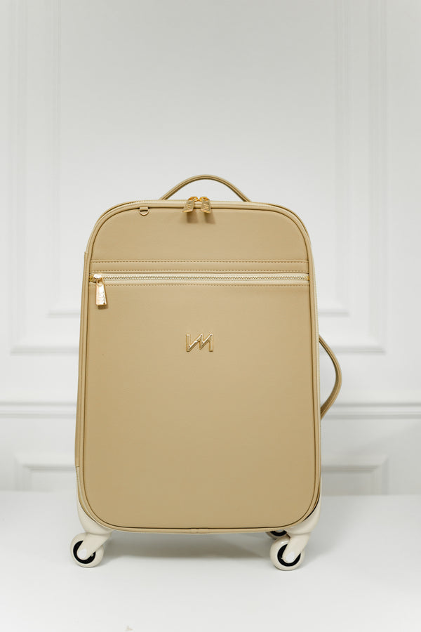 Mala de Rodinhas Ella bege sem bordado OUTLET