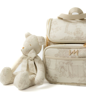 Kit Bolsas Maternidade Le Petit Bege - Mala de rodinhas, Mochila 2 em 1 e Frasqueira térmica