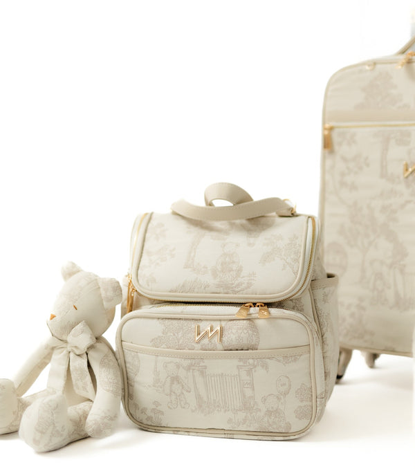 Kit Bolsas Maternidade Le Petit Bege - Mala de rodinhas, Mochila 2 em 1 e Frasqueira térmica