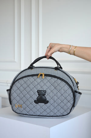 Bolsa Média New York preta bordado urso OUTLET