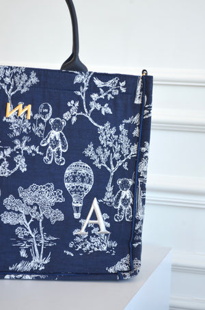 Bolsa Liz LE PETIT Azul Bordado inicial A OUTLET