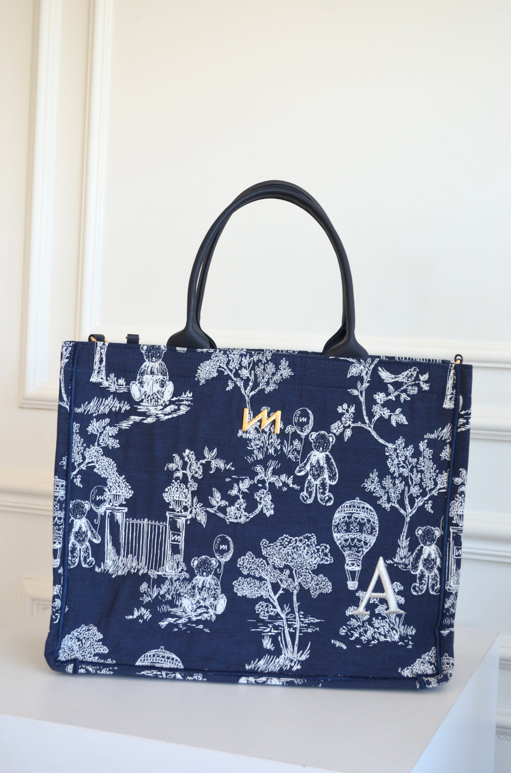 Bolsa Liz LE PETIT Azul Bordado inicial A OUTLET