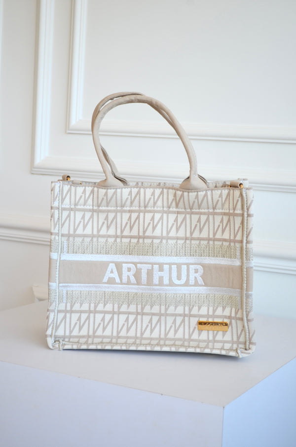 Bolsa Liz Mini Origem Bege bordado ARTHUR OUTLET
