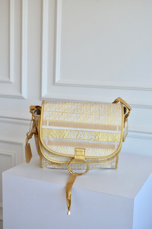 Bolsa Louise Origem Dourada bordado MAYA OUTLET