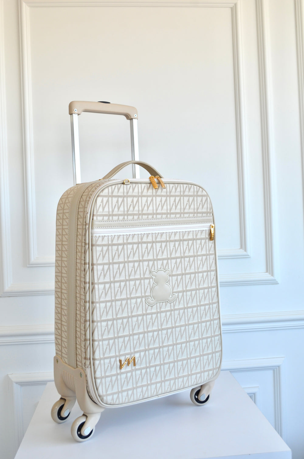 Mala de Rodinhas Origem Bege bordado urso OUTLET