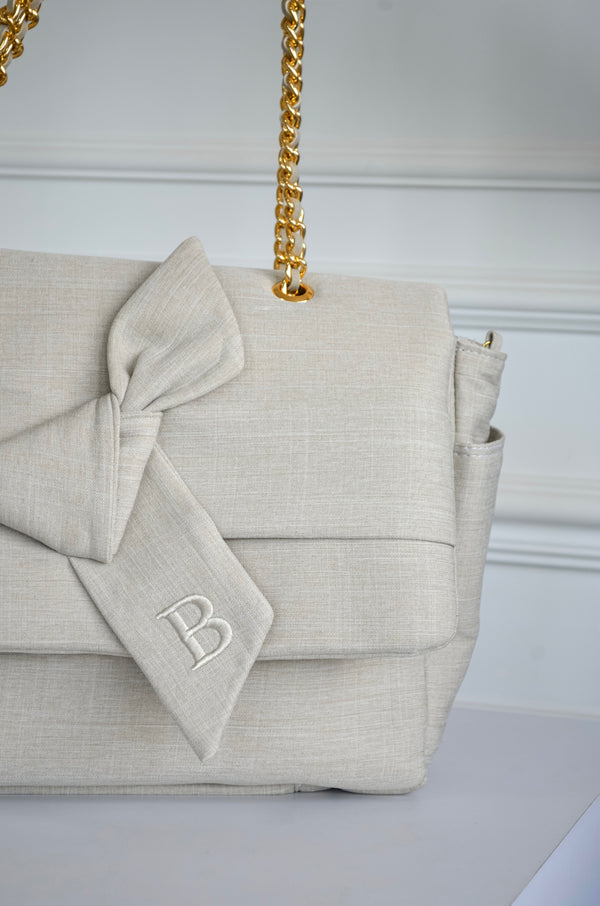 Bolsa Kate Nós Bege inicial B OUTLET