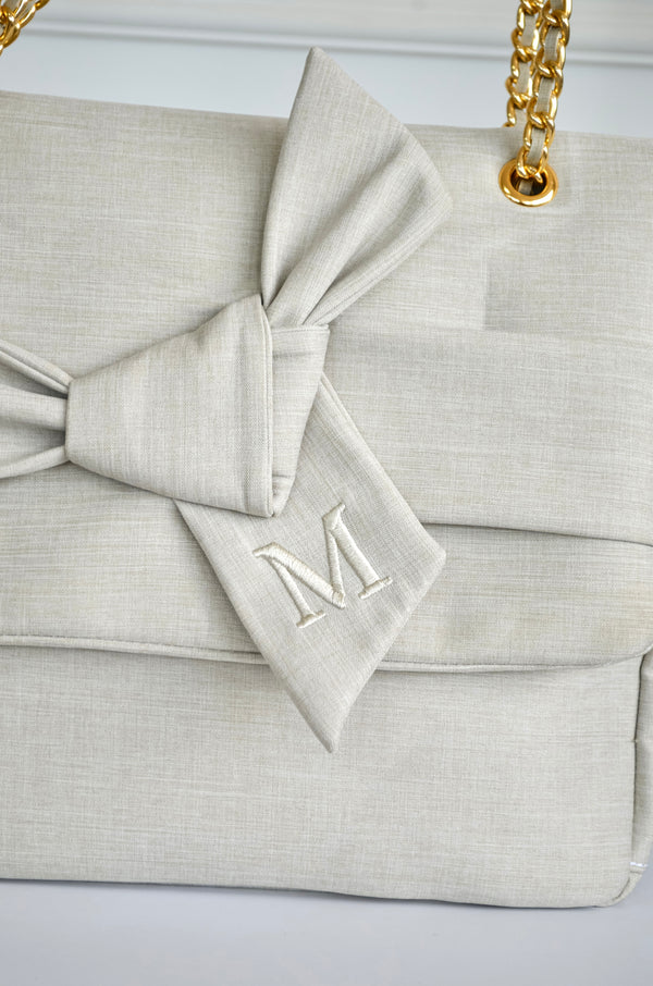 Bolsa Kate Nós Bege inicial M OUTLET