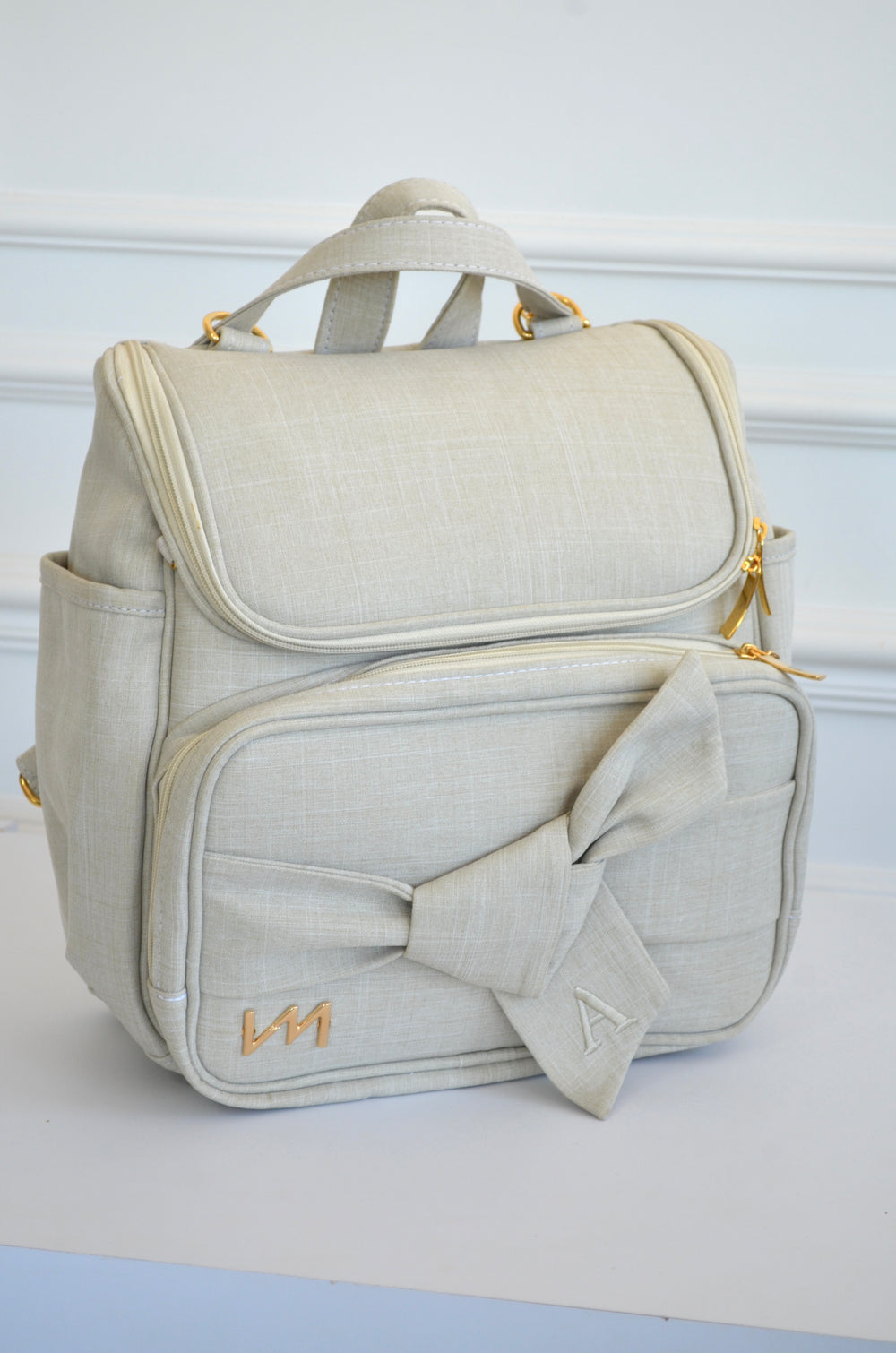 Mochila 2 em 1 Nós BEGE bordado inicial A OUTLET