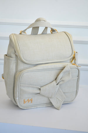 Mochila 2 em 1 Nós BEGE bordado inicial A OUTLET