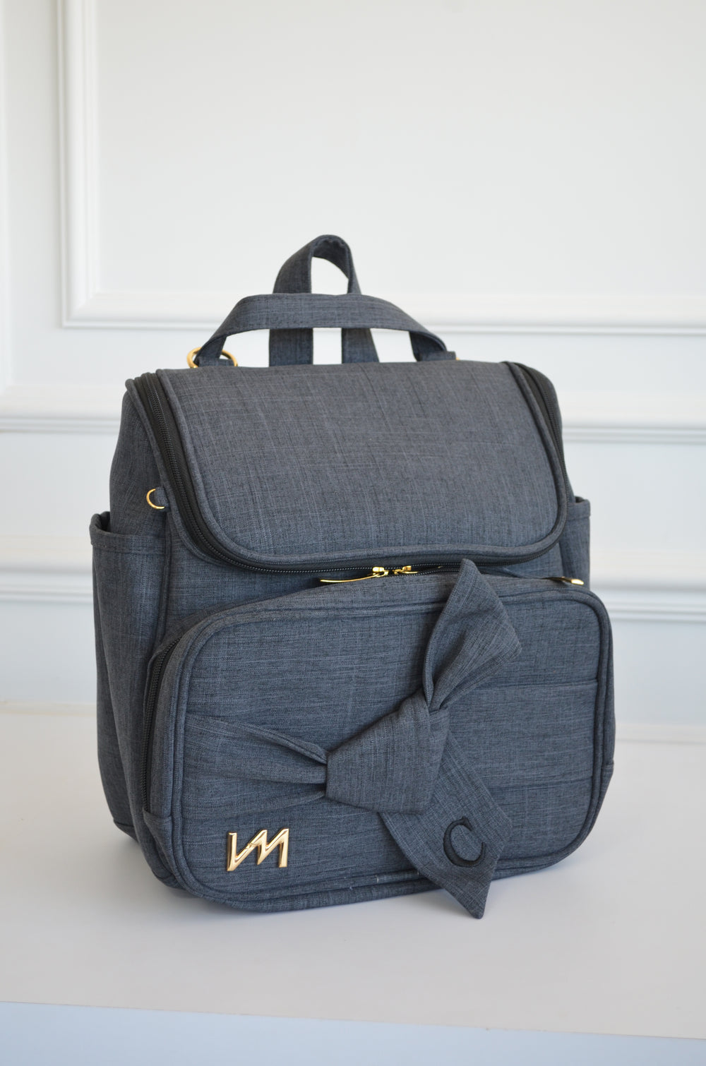 Mochila 2 em 1 Nós Preta bordado inicial C OUTLET