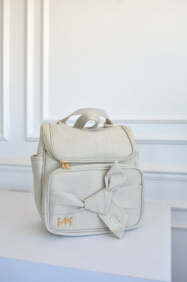 Mochila 2 em 1 Nós BEGE bordado inicial G OUTLET