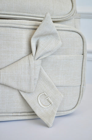 Mochila 2 em 1 Nós BEGE bordado inicial G OUTLET