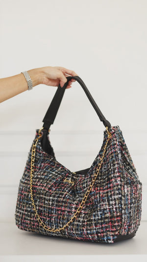 Bolsa Maternidade Madeleine Tweed Preto