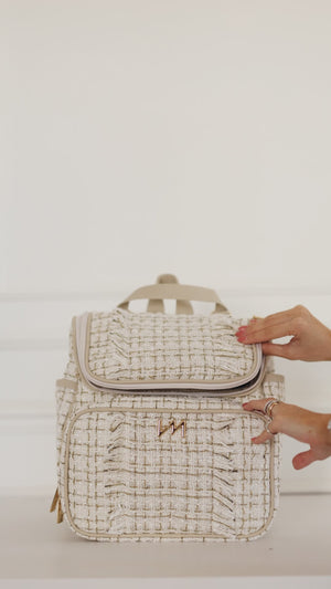Mochila maternidade  2 em 1 Tweed bege